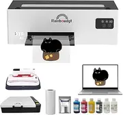 RAINBOWDGT DTF Printer with Computer, A4 DTF Transfer Printers with White Ink Circulation.Direct to Film T-Shirt Printing Machine