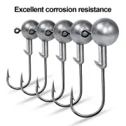 30pcs/pack Sturdy Round Jig Heads Striper Bass Swimbait Lure Ball Jig Hook