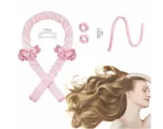 Women Heatless Curling Rod Headband - No Heat Curl Ribbon With Hair Clips And Sc
