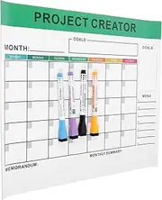 HOMSFOU 1 Set Magnetic Dry Erase Board Calendar for Fridge Monthly Weekly Planner Whiteboard with Sturdy Magnet Memo Board for Effortless Organization Versatile Usage
