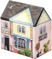 Buzz Novelty Tea Caddy/Sweets Storage Tin/Container - HOUSE SHAPED with ROOF Lid - 13.5cm (THE SWEET SHOP)