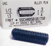 1/2-13x1-3/4 Hex Socket Set Screws Cup Point Alloy Steel (5)