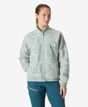 WOMENS IMPERIAL PRINTED PILE SNAP, Green Mist Wood Lines Aop | Helly Hansen AU
