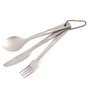 Core Element 100% Titanium Three-piece Utensil Set Fork Knife Spoon Ultralight