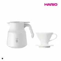 在飛比找momo購物網優惠-【HARIO】純白系列 V60白色01磁石濾杯 + V60不