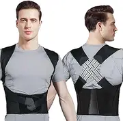 Adjustable Back Posture Belt for Men & Women，Back Brace for Posture,Back Supporter,Adjustable Elastic Straps (XXL)