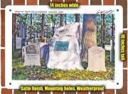 METAL SIGN - Massachusetts Postcard - Grave of Ralph Waldo Emerson, Concord, Ma