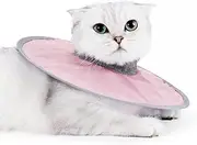 Cat Recovery Collar, Pet Protective Collar Puppy Cats After Surgery E Collar for Cat Kitten Prevent from Licking Wounds (Pink, Large)