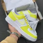 Air Force 1 Custom White Shoes Retro Pale Pastel Yellow 3 Stage Vibrant Colors!