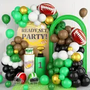 139Pcs Rugby Themed Balloon Decoration Set Suitable For Birthday Party Football Match Decoration Sports Day Decoration
