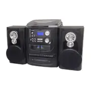 Lenoxx Hi-fi Turntable Vinyl LP/ 3 CD Player/ Dual Cassette Recorder/ AM/ FM