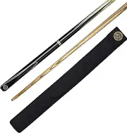 BCE Unisex RSC.1a BCE 2 Piece Ash Snooker Pool Cue 145cm with 9 5mm tip, Black Butt/Natural Wood Shaft, 57 UK