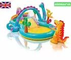 Dinoland Play Centre Inflatable Dinosaur Paddling Pool And Water Slide