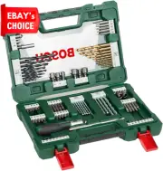 91-Piece V-Line Titanium Drill and Screwdriver Bit Set with Ratcheting Driver fo