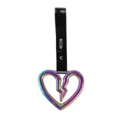 Car Accs JDM S Broken Heart TSURIKAWA Neo Chrome Ring Black PVC Handle Strap X1