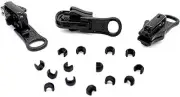 Zipper Repair Kit - #5 YKK Vislon Plastic Reversible Sliders - 3 Pulls Per