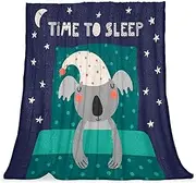 Throw Fleece Blankets Lightweight Couch Blanket,Koala Sleeping Good Night,Soft Blankets and Throws for Sofa