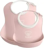 BabyBjörn Feeding Bib Set (Baby Bib + Small Baby Bib), Powder Pink