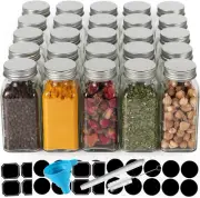 6 Oz Glass Spice Jars Bottles,25 Pack Empty Spice Jars with Shaker Lids and Labe