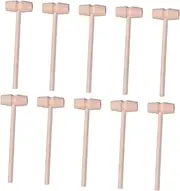 KOCKSHION 10Pcs Mini Wooden Hammers for DIY Crafts Fun Mallet for Baking and Decorating Safe and Wood Tools for Parent Interaction and Creative Play
