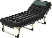 Folding Camping Cot for Adults w/Mattress & Pillow Adjustable 5-Position Portable Cots for Sleeping 1200 D Oxford Single Camp Bed for Home Office Nap Outdoor Indoor