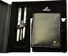 "Parker" Sonnet Flighter&CT 2006's Leather wallet/Fountain&Ballpoint pen sets.