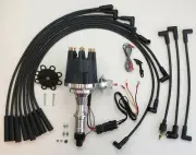 small cap PONTIAC 350 389 400 455 HEI Distributor + Black Spark Plug Wires USA
