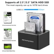 USB 3.0 SATA HDD SSD Docking Station Clone Duplicator 2.5"/3.5" Hard Drive a