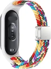 [VEVEL] Braided Strap for Xiaomi Mi Band 8 Elastic Nylon Solo Loop Adjustable Watch band Magnetic Buckle bracelet for Miband 8 NFC Watchbands