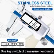 150mm Digital Vernier Caliper Gauge Stainless Steel Micrometer Fraction/MM/Inch