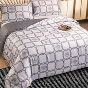 Grey Checker Cotton Quilt Cover Set