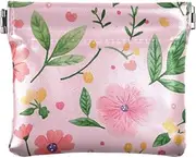 [FRODOTGV] Light Peach Flowers Women Leather Coin Purse Waterproof Change Purse with Clasp for Men Women Travel, Light Peach Flowers, 4.33"(L) x 3.74"(W) x 0.39"(H), Classic