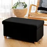 Dicor Black Rectangular Storage Ottoman