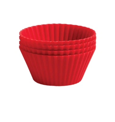 Le Creuset Silicone Baking Cups Molds Reusable Red Set Of 6 New In Box