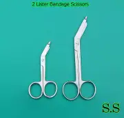 2 Lister Bandage Scissors 3.5"+5.5" Surgical Instruments