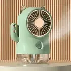 Green Misting Desk Fan Fortune Cat Shape Multifunction Nano Spray 3 Speeds JY