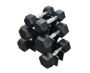 2KG-4KG-6KG TOTAL 24KG Hex Rubber Dumbell Weight Set with PVC Rack