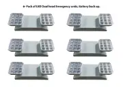 R1 LED TWO HEAD EMERGENCY LIGHT, BATTERY BACK UP, EXIT SIGN COMBO UL, 6-PACK