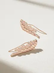 [Garrard] Garrard - Wings Rising Mini 18-karat Rose Gold Diamond Earrings - One size One size Gold