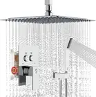 SR SUN RISE 12" Shower System Push Button Diverter, Wall Mounting SRSH-CEAJ1203