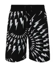 Thunderbolt-print deck shorts XL Black