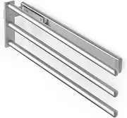 Emuca - Extendable Towel Rail, 3 arms, Pull-Out Towel Rail, 17,3 inch (440 mm), Aluminium, Anodised Matte