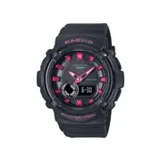 Casio Baby G Duo Dance In Neon Led Worldtime Stopwatch Alarm 100M Water Resistant Black W/ Red Accent Resin BGA280DN-1A