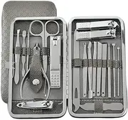 19pcs/set Pruning Nail Clippers Cutting Pliers Set Single Nail Groove Pedicure Inflammation Dead Skin Clipper Tool Home Tool,gray
