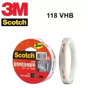 3M Scotch 118 Super Strong Adhesion Double Sided Tape 12/18/24mm x 2yd (Select)*