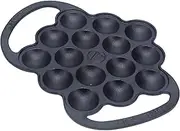 Victoria Cast-Iron Poffertjes Dutch Pancake Pan with Loop Handles, Preseasoned with Flaxseed Oil, Made in Colombia