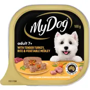 My Dog Adult 7+ Turkey & Rice Topped With Vegetables Wet Dog Food 100g