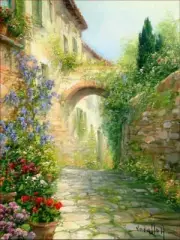 Tuscan Alley - DIY Counted Cross Stitch Pattern Needlework