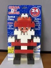 Vintage 1990 Mega "Wee" Bloks 9" Santa Claus 24 pc Set New Sealed