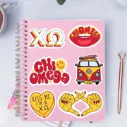 Chi Omega Glossy Vinyl Sticker Set Of 6 | College University Sorority